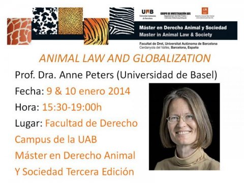 Anne Peters en el Máster en Derecho Animal y Sociedad de la UAB: Animal Law and Globalization