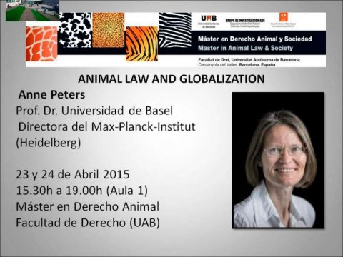 Anne Peters en el Máster Presencial en Derecho Animal y Sociedad
